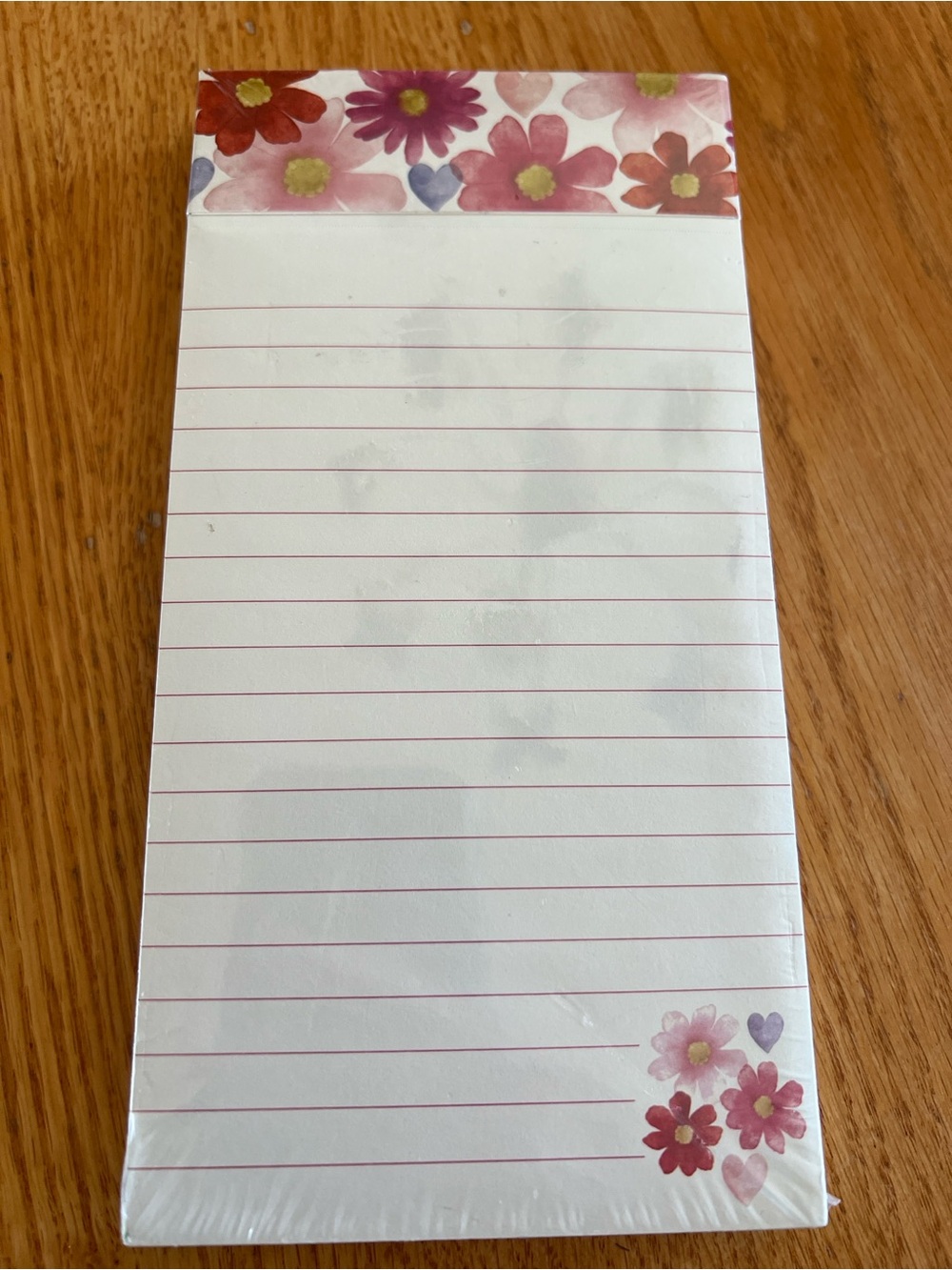 Punch Studio Floral and lined magnetic strip notepad 125 pages